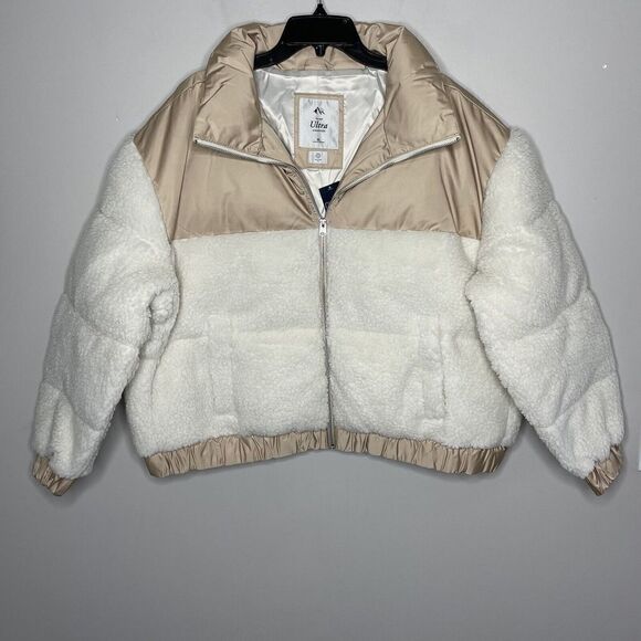 Abercrombie & Fitch Jackets & Blazers - ABERCROMBIE & FITCH Womens Ultra Mini Puffer Jacket NEW Sherpa Cream Sz XL